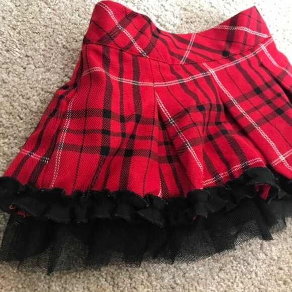 🍁5/10$!! Holiday Plaid Tartan Tulle Skirt - Picture 2 of 4